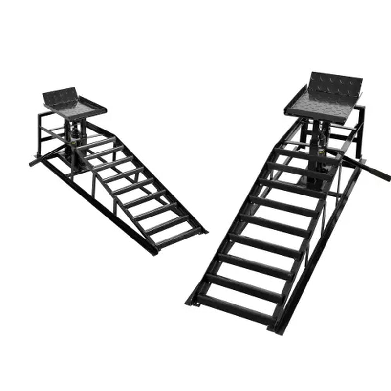 5 Ton Auto Car Truck Service Ramps Lifts, Garage Car Lift Hydraulic Ramps,Automotive Hydraulic Lift Repair Frame Lift(2 Pack) Black Color