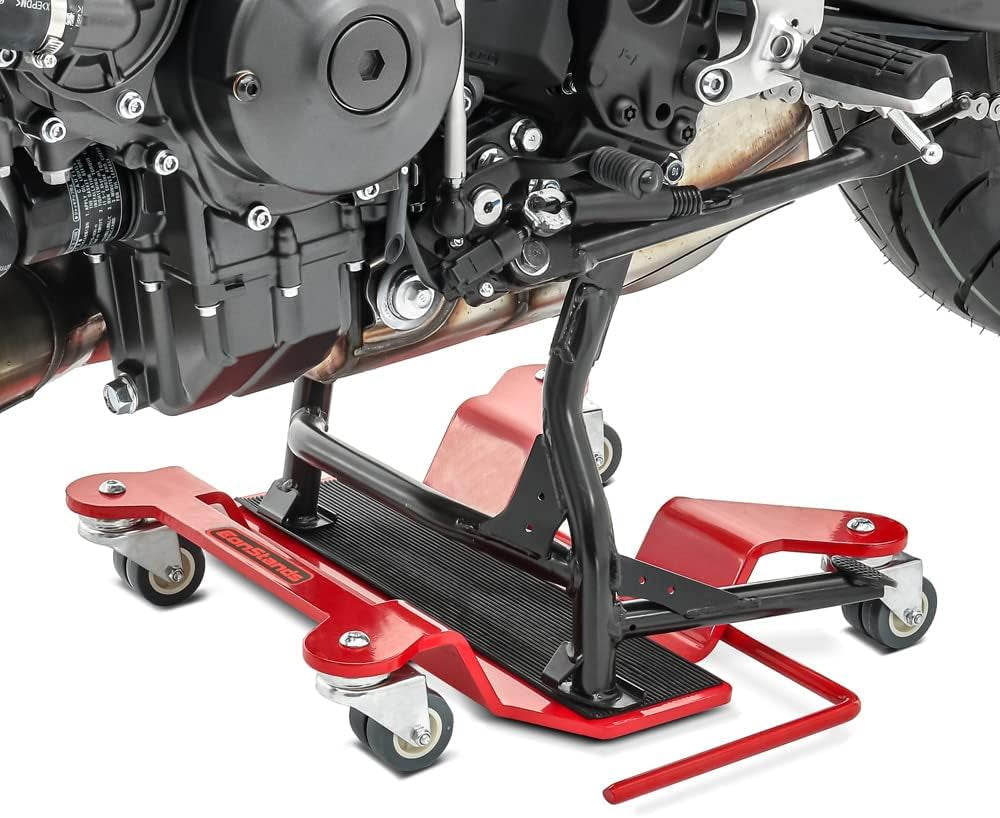 Peana Aparcamiento Moto  Por Caballete Central Rojo Compatible Para Moto Guzzi California, Nevada 750/850/ 1200, Norge GT 8V, Stelvio, V7, V7 Cafe Classic, V7 Classic, V7 Racer/Special/Sto