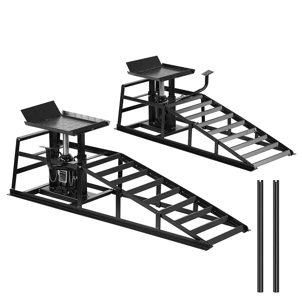 5 Ton Auto Car Truck Service Ramps Lifts, Garage Car Lift Hydraulic Ramps,Automotive Hydraulic Lift Repair Frame Lift(2 Pack) Black Color