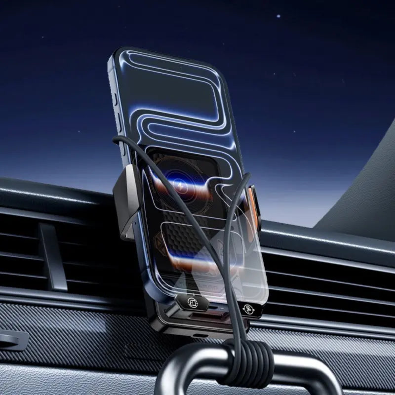 Car Wireless Charger Stand, Infrared Auto Clamping, 15W Fast Charging, Anti-Shake, Horizontal Vertical Rotation, Car Phone Holder, Super Fast Charging