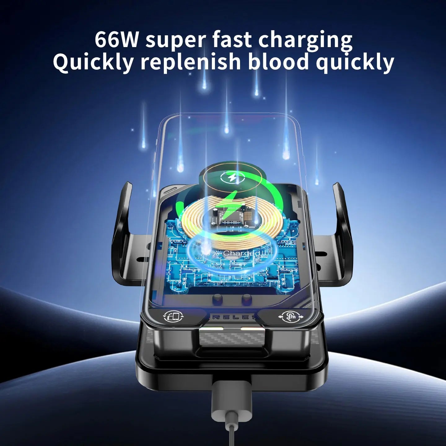 Car Wireless Charger Stand, Infrared Auto Clamping, 15W Fast Charging, Anti-Shake, Horizontal Vertical Rotation, Car Phone Holder, Super Fast Charging