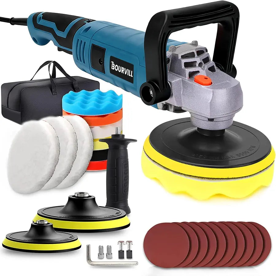 1600W 6/7-Inch Rotary Car Buffer Polisher ，7-Speed (1000-3500 RPM) with Detachable Handle for Car, Boat Sanding, Polishing & Waxing Power Tool#Fathersdaygift Fathersdaygift