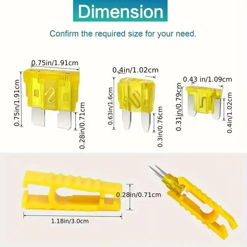 208Pcs Car Fuse Assortment Kit, Car Accessories, Replacement for Car/ RV/ Truck/ Motorcycle (2A-35A), Blade Fuse Inserts Suitable for All Models