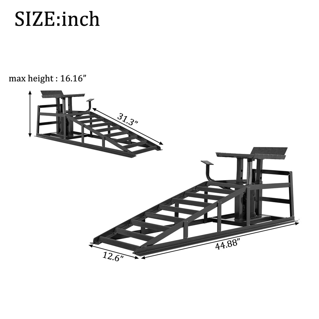 5 Ton Auto Car Truck Service Ramps Lifts, Garage Car Lift Hydraulic Ramps,Automotive Hydraulic Lift Repair Frame Lift(2 Pack) Black Color