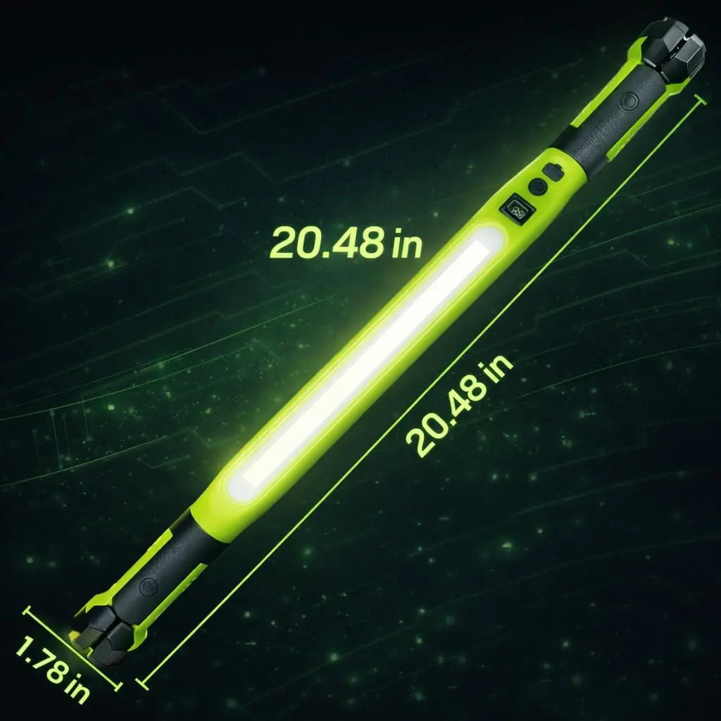 Under Hood Work Light 3000LM, 5200Mah Rechargeable Magnetic LED Light Bar with Hooks, 360° Rotating Portable Mechanic Light for Car Repair, Garage, Workshop & Emergency