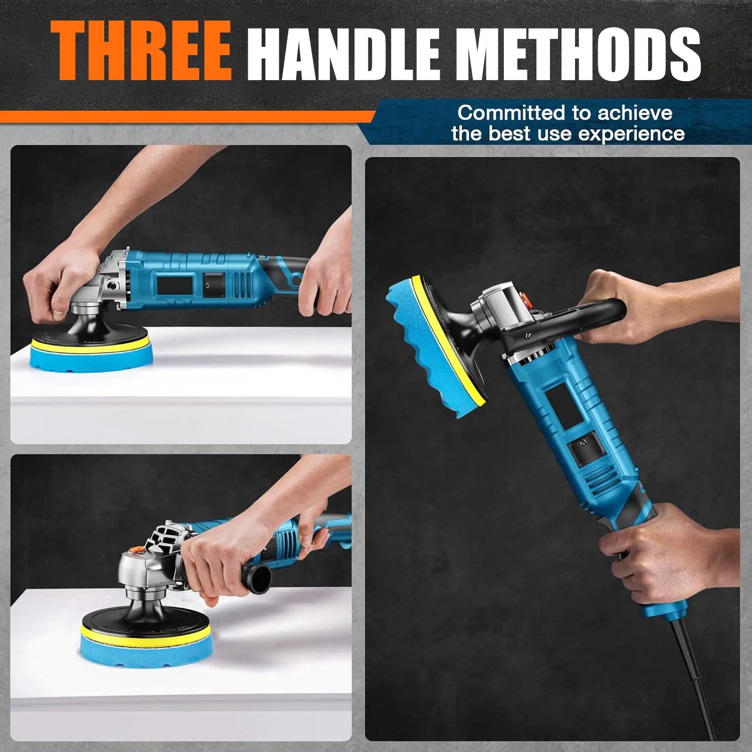 1600W 6/7-Inch Rotary Car Buffer Polisher ，7-Speed (1000-3500 RPM) with Detachable Handle for Car, Boat Sanding, Polishing & Waxing Power Tool#Fathersdaygift Fathersdaygift