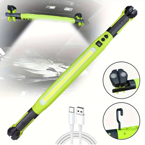 Under Hood Work Light 3000LM, 5200Mah Rechargeable Magnetic LED Light Bar with Hooks, 360° Rotating Portable Mechanic Light for Car Repair, Garage, Workshop & Emergency
