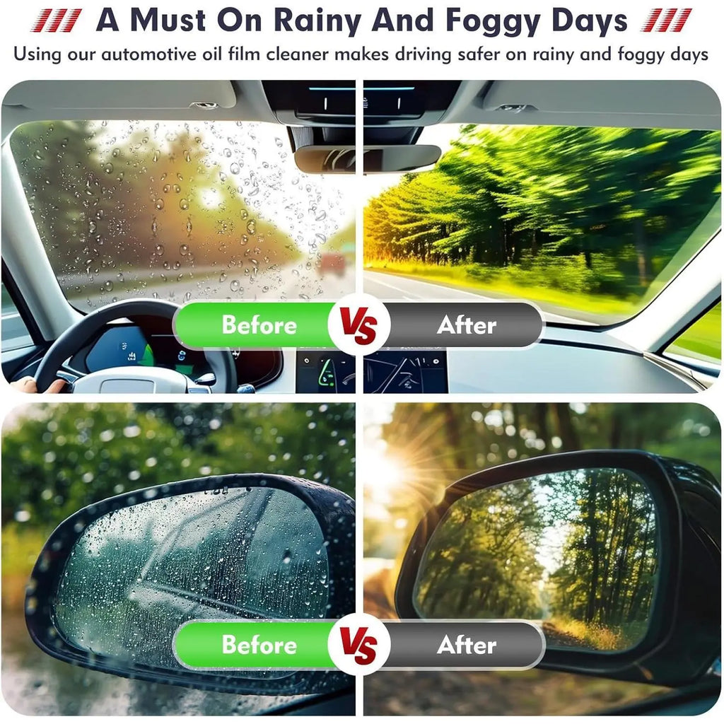 Automotive Oil Film Cleaning Brush, Anti-Rain Fog Car Glass Oil Film Cleaner, Car Windshield Cleaner for Improved Clarity and Visibility (1Pack)