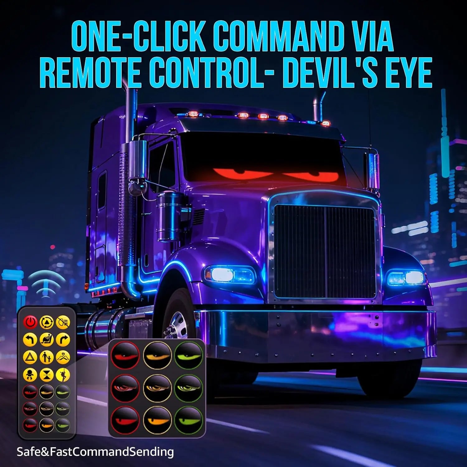 Programmable LED Car Display - Scrolling Matrix Sign, APP & Remote Control LED Devil'S Eyes Light for Windshield, 5V USB Programmable LED Waterproof Flexible Digital Display Signs, Remote APP Control Cool Decor for Cars/Truck