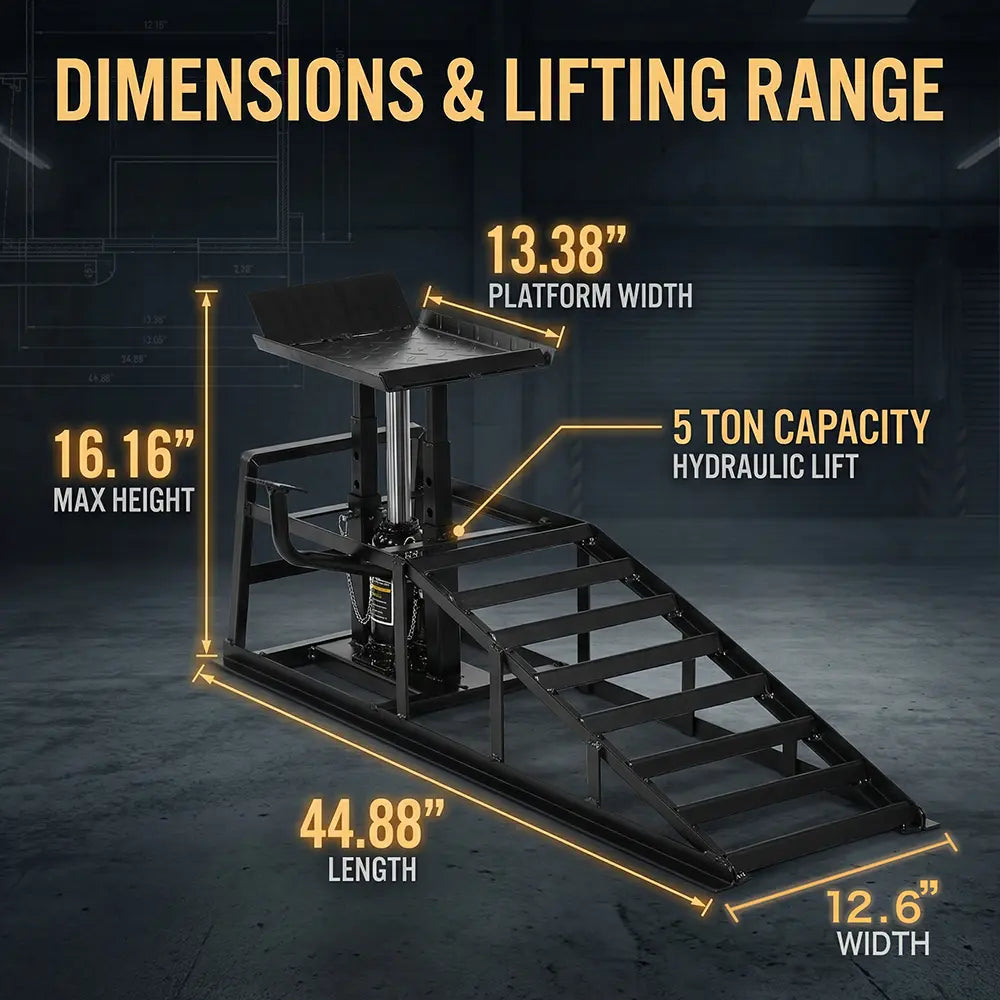 5 Ton Auto Car Truck Service Ramps Lifts, Garage Car Lift Hydraulic Ramps,Automotive Hydraulic Lift Repair Frame Lift(2 Pack) Black Color
